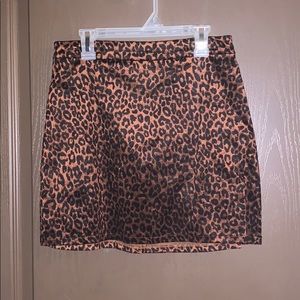 Leopard velvet mini skirt